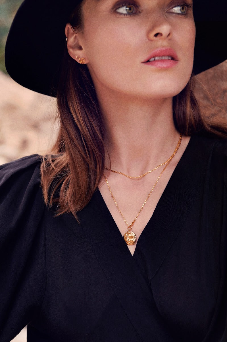 Maanesten Eva Choker Halskæde - Forgyldt - Bahne